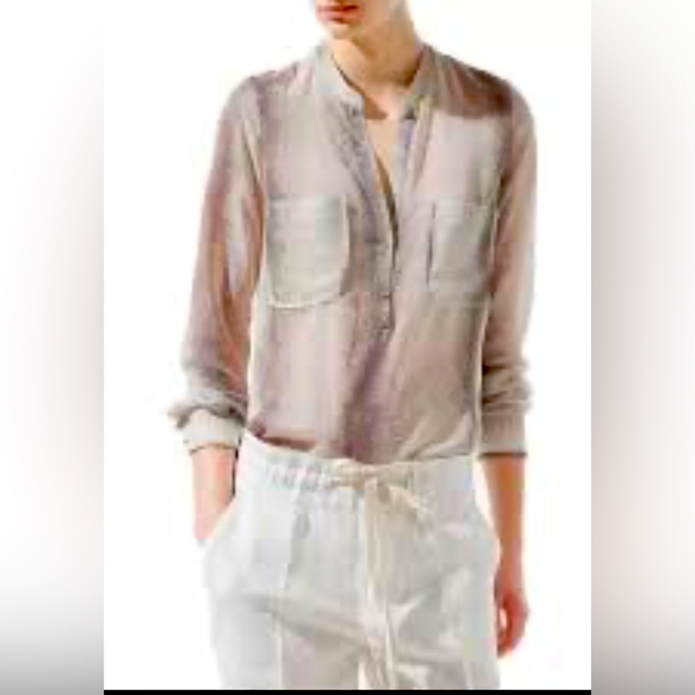 Zara Snakeskin Print Sheer Blouse Size XS